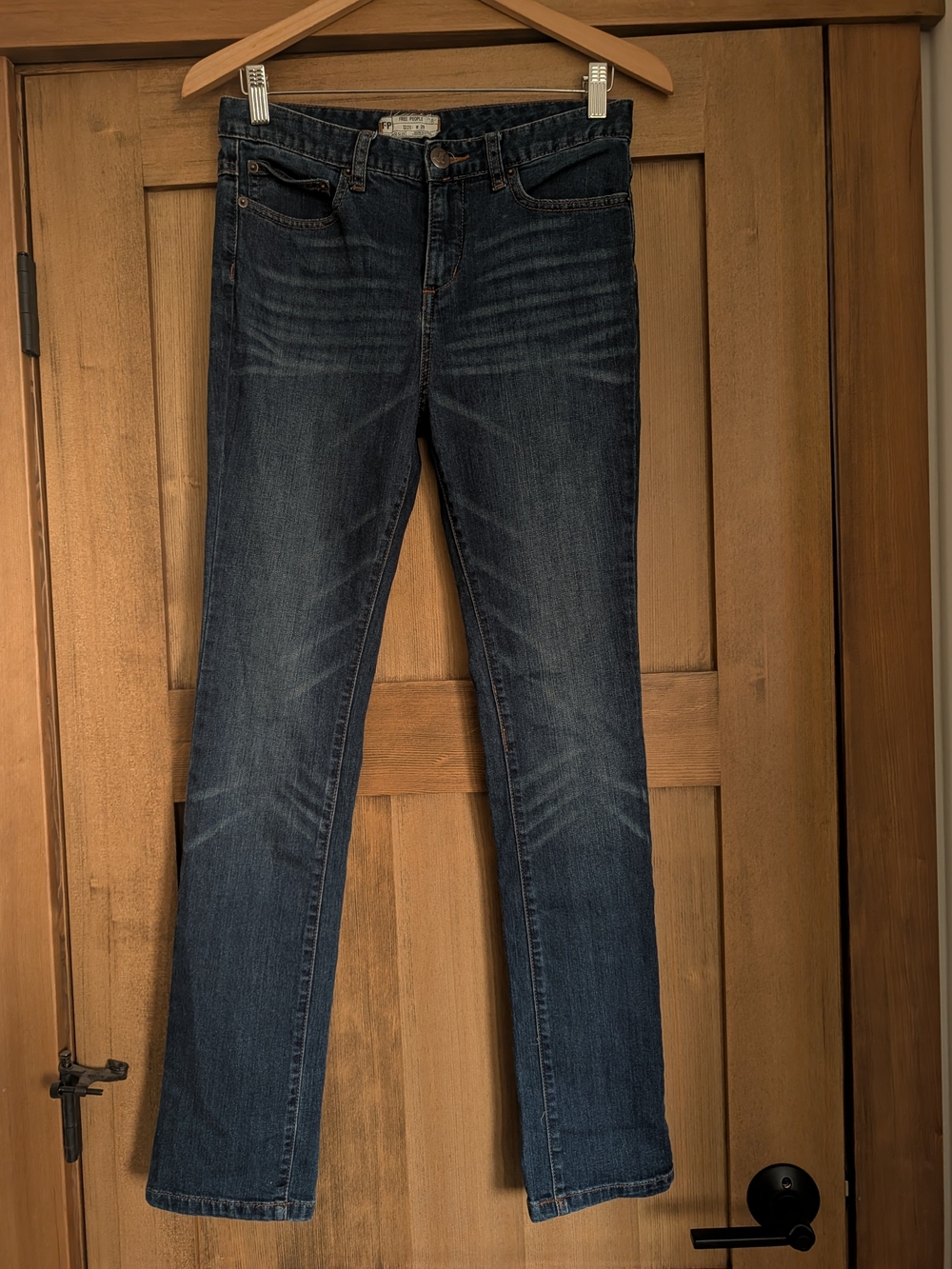 Free People Women's Dark Wash Straight Leg Jeans